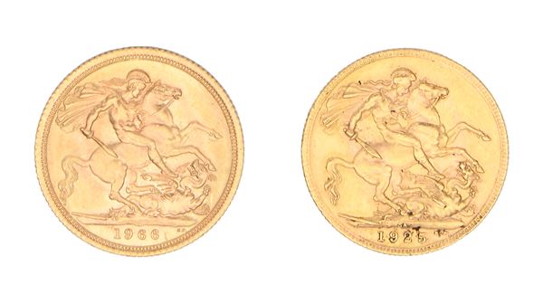 2 sterline 1925 e 1966