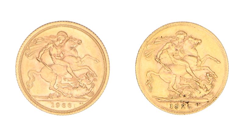 2 Sterline 1925 e 1966