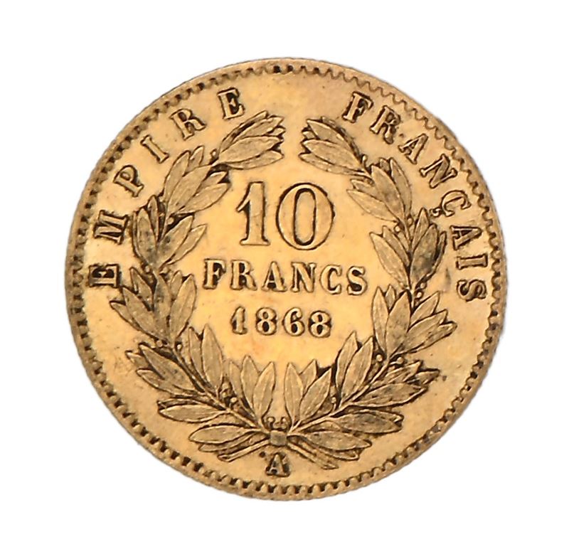 10 Franchi 1868 Parigi Napoleone III Regno di Francia