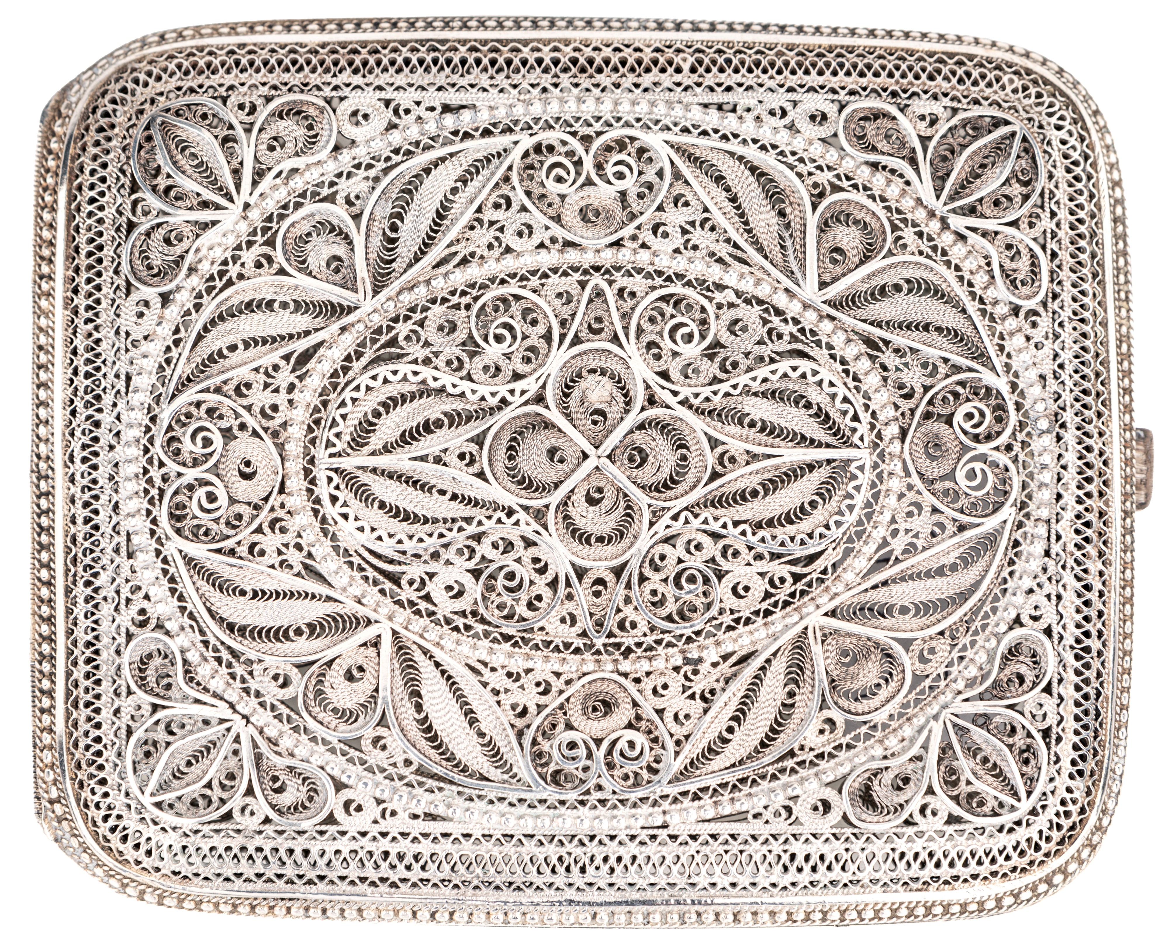 Portasigarette da tasca in filigrana argento 800/000