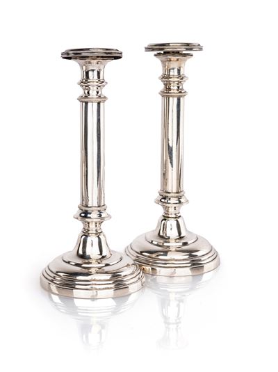 Coppia di Candelieri in Argento, Firenze 1830, Argentiere G.b.