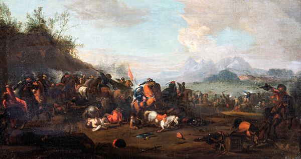 Scuola napoletana del XVIII secolo - Scena di battaglia