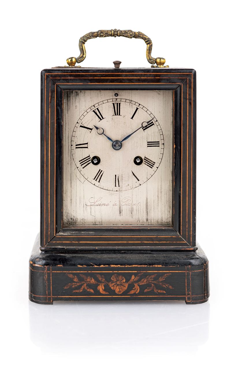 Pendola da Viaggio in Legno Intarsiato, Lainé À Paris, 1830