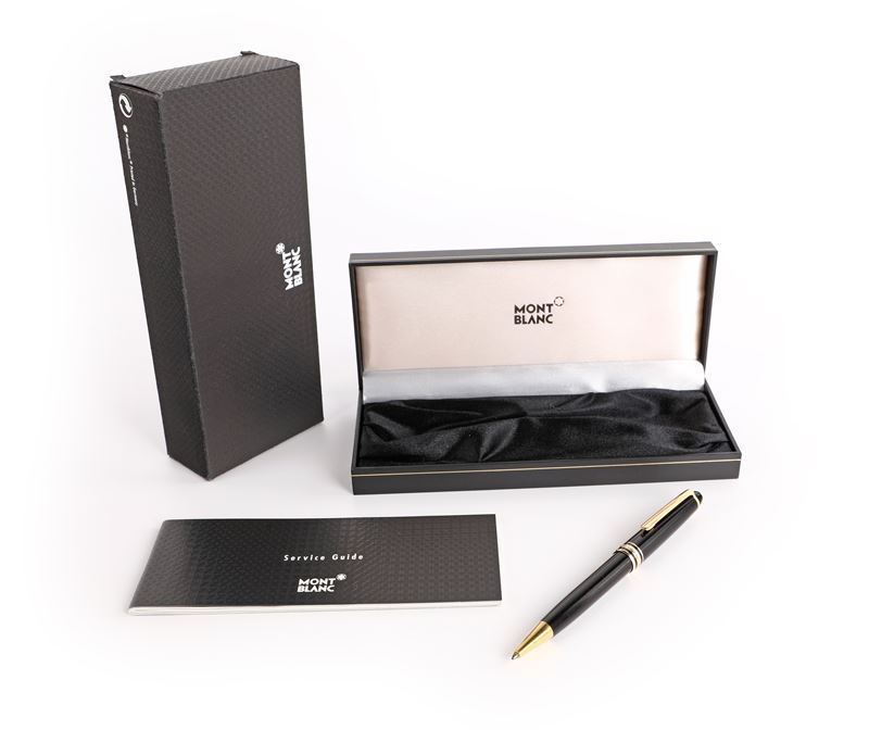 Montblanc Meisterstuck Pix - Penna a Sfera in Resina Nera con Particolari Dorati