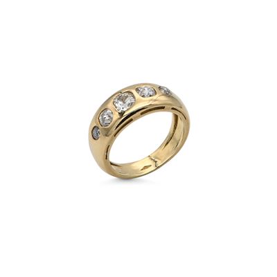 Anello a Riviera in Oro e Diamanti