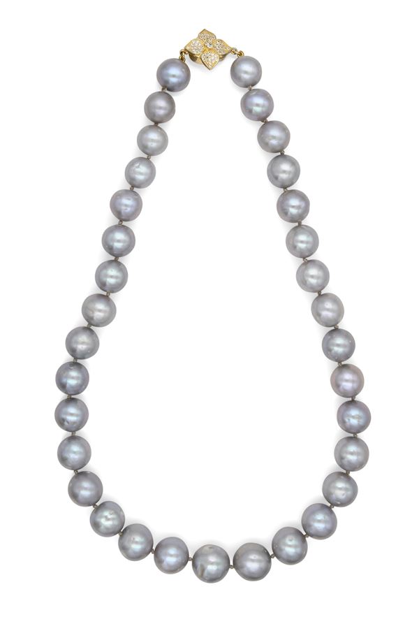 Collana perle chiusura in argento