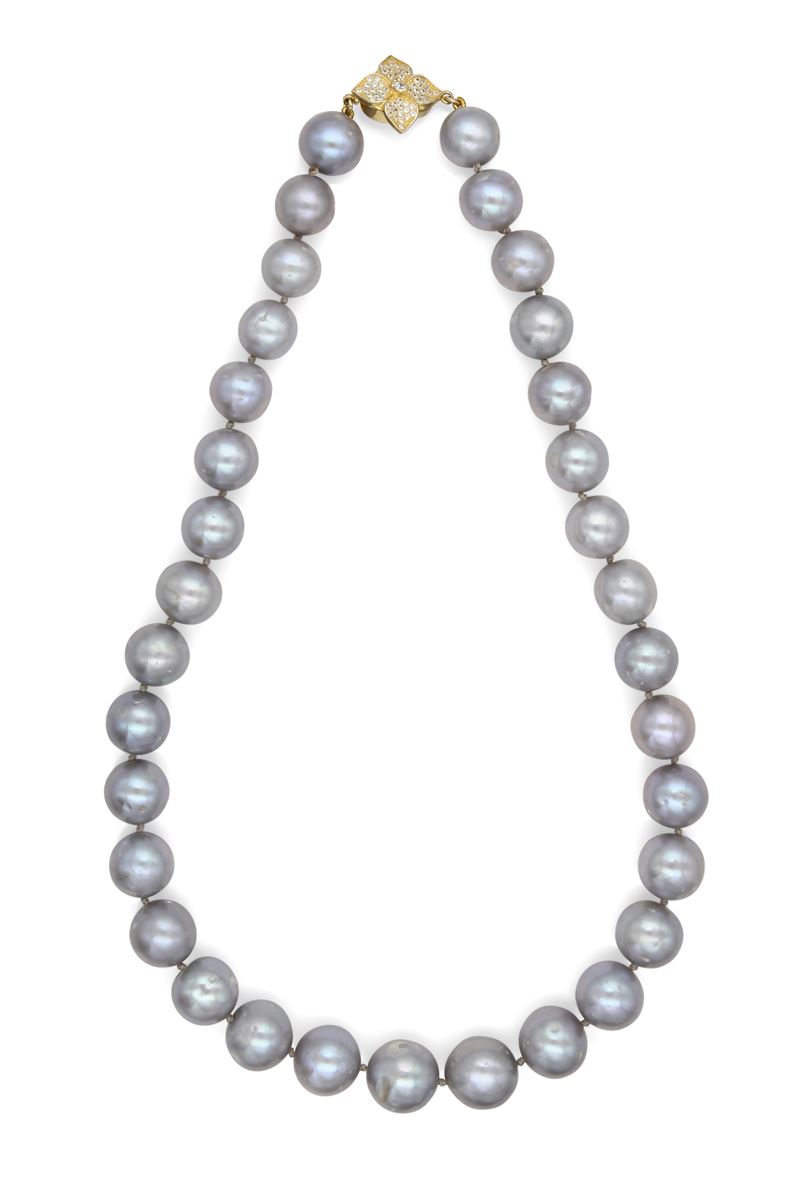Collana Perle Chiusura in Argento