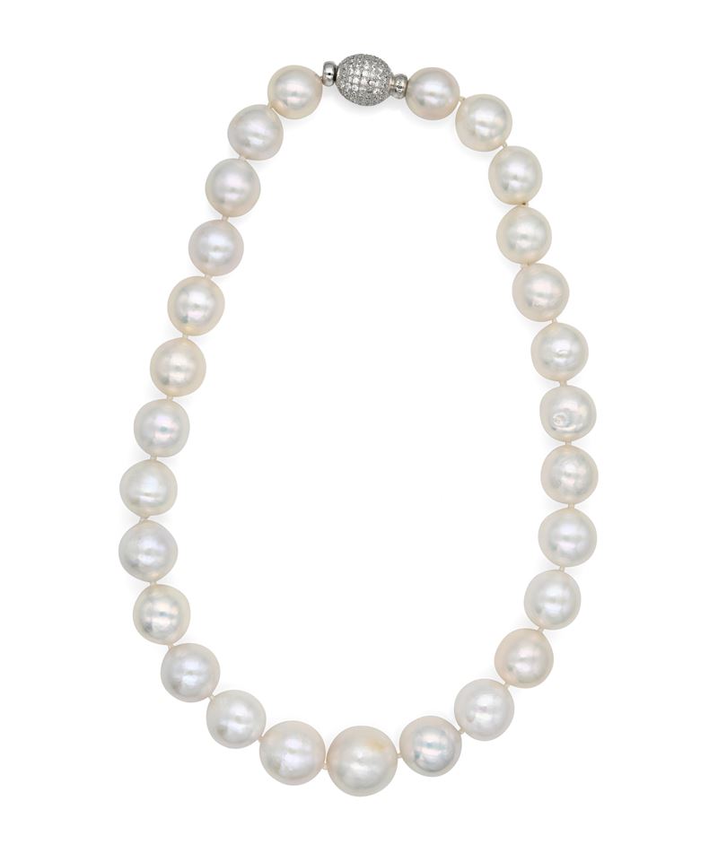 Collana di Perle Grige e Argento