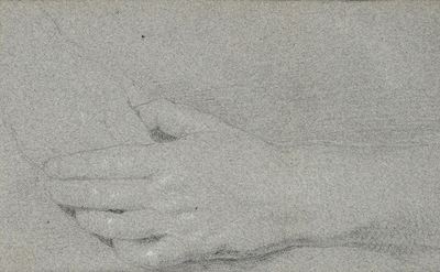 Studio di mano, matita e biacca su carta
