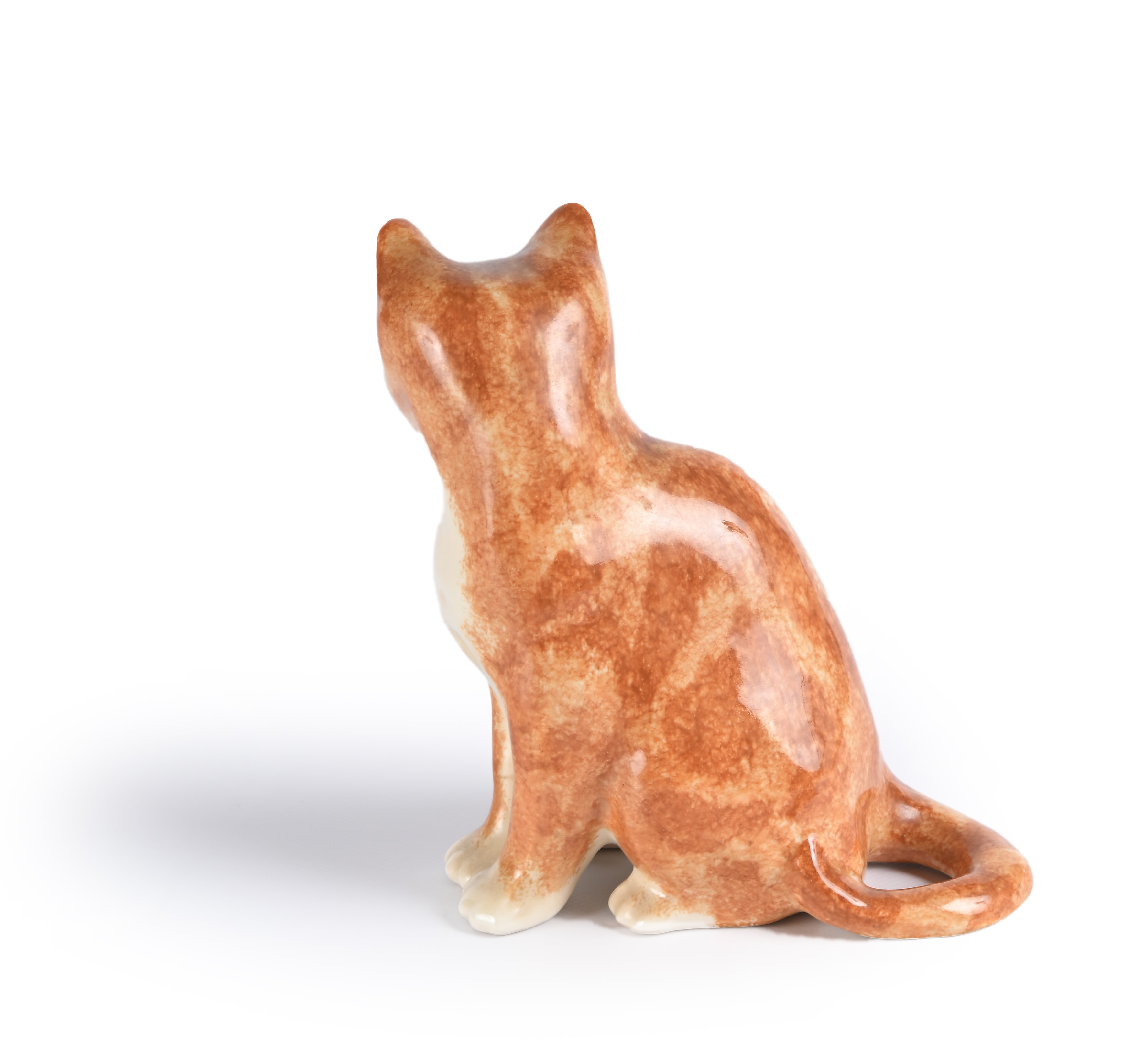 Figura di gatto seduto in porcellana, Inghilterra, XX secolo