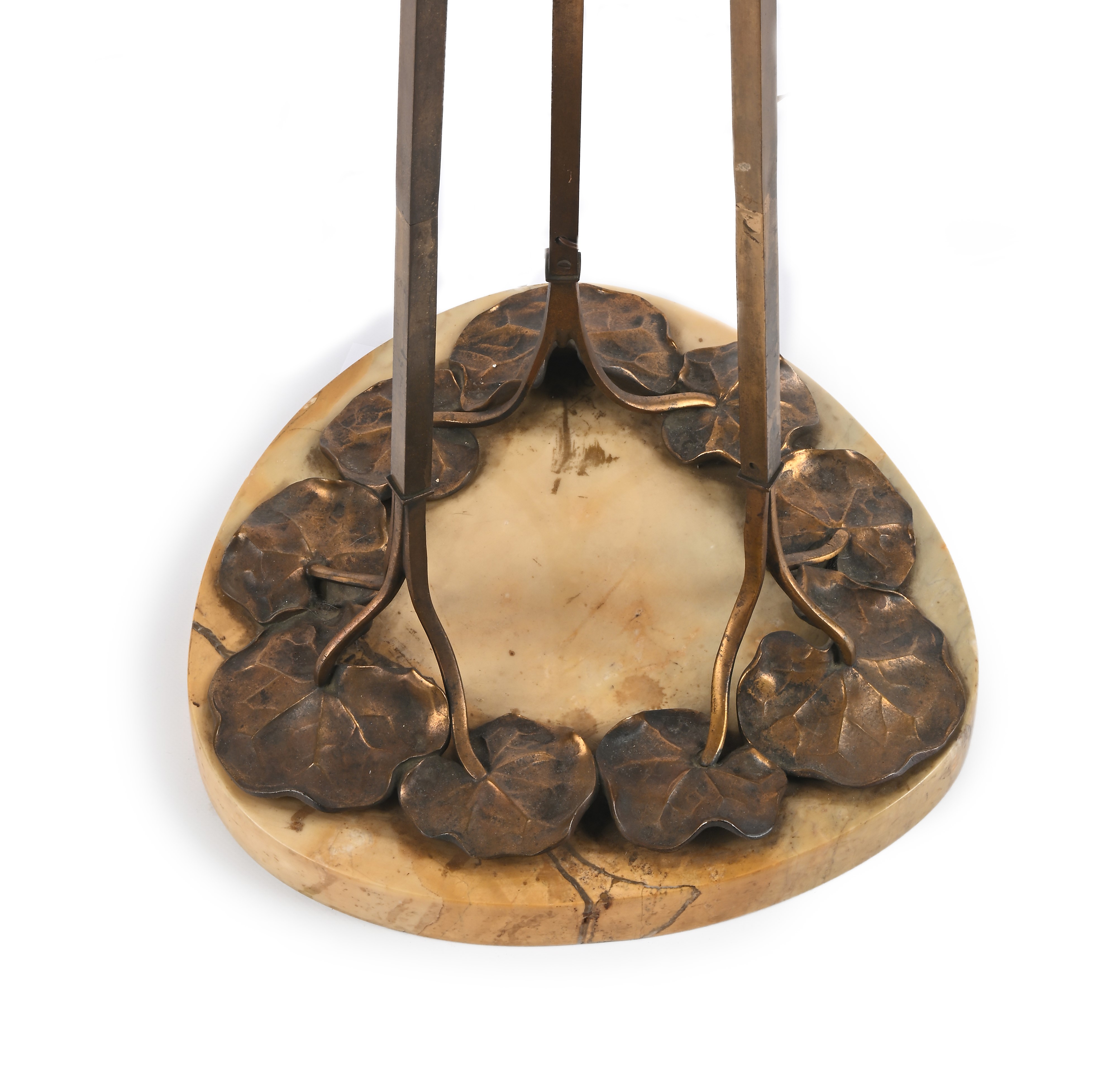 Lampada da Terra Jugendstil in Bronzo e Ottone, Austria, Inizi del XX Secolo