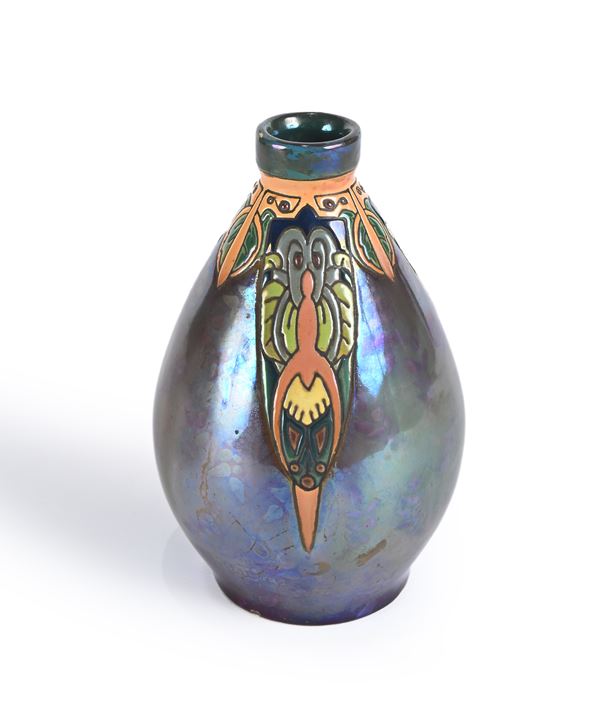 Vaso in ceramica a lustro, Montières les Amiens, Francia, inizi XX secolo