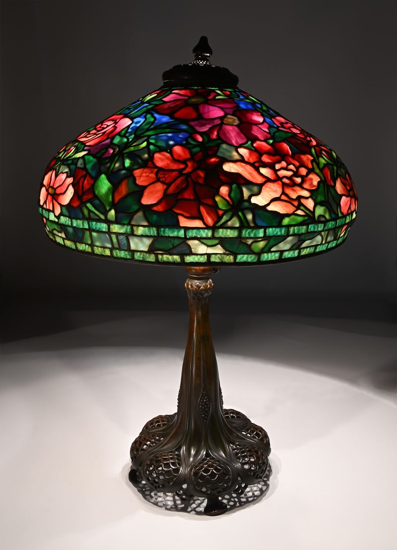 Tiffany Studios New York - Lampada da Tavolo Telescopica "peony"
