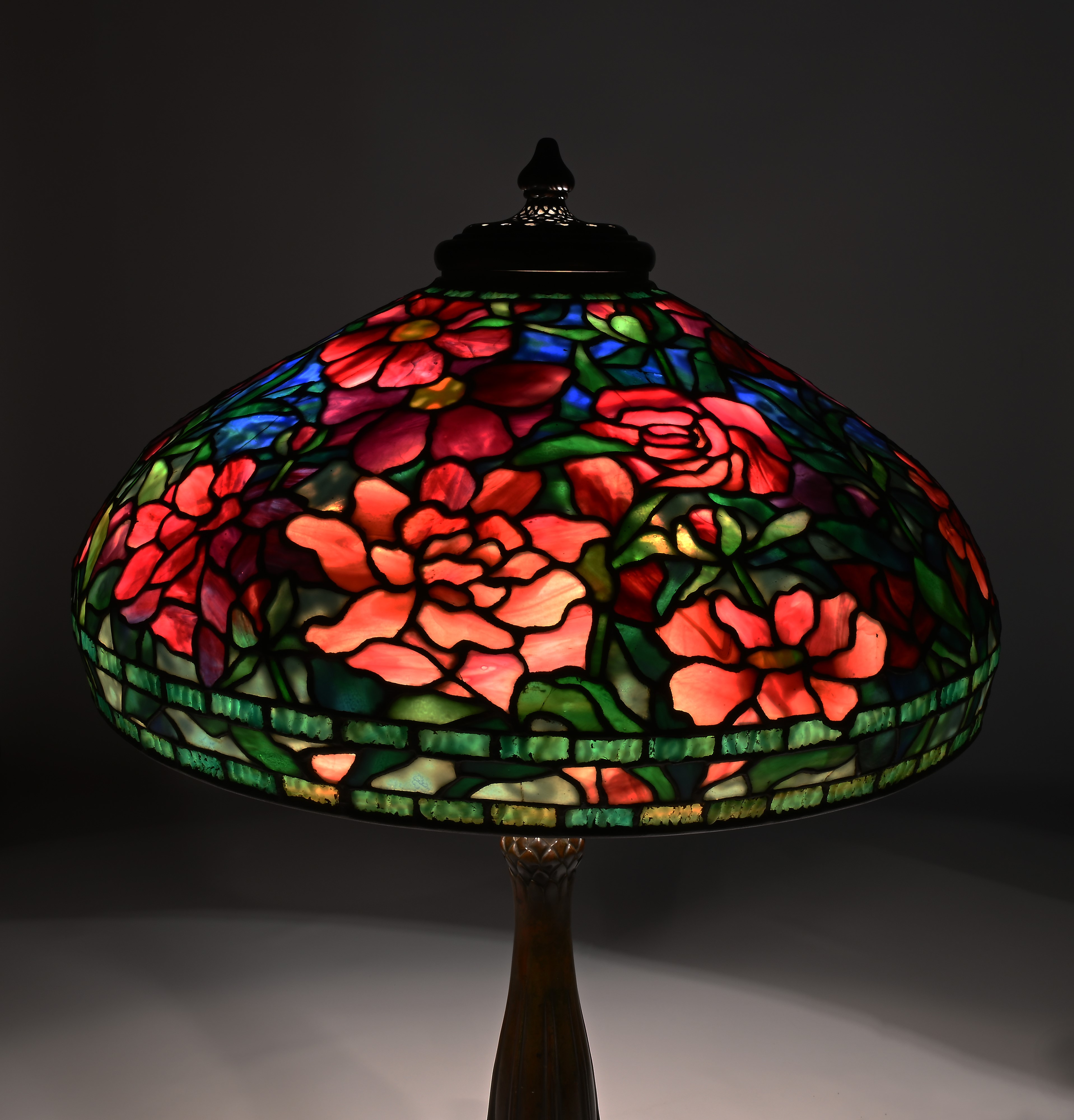 Tiffany Studios New York - Lampada da Tavolo Telescopica "peony"
