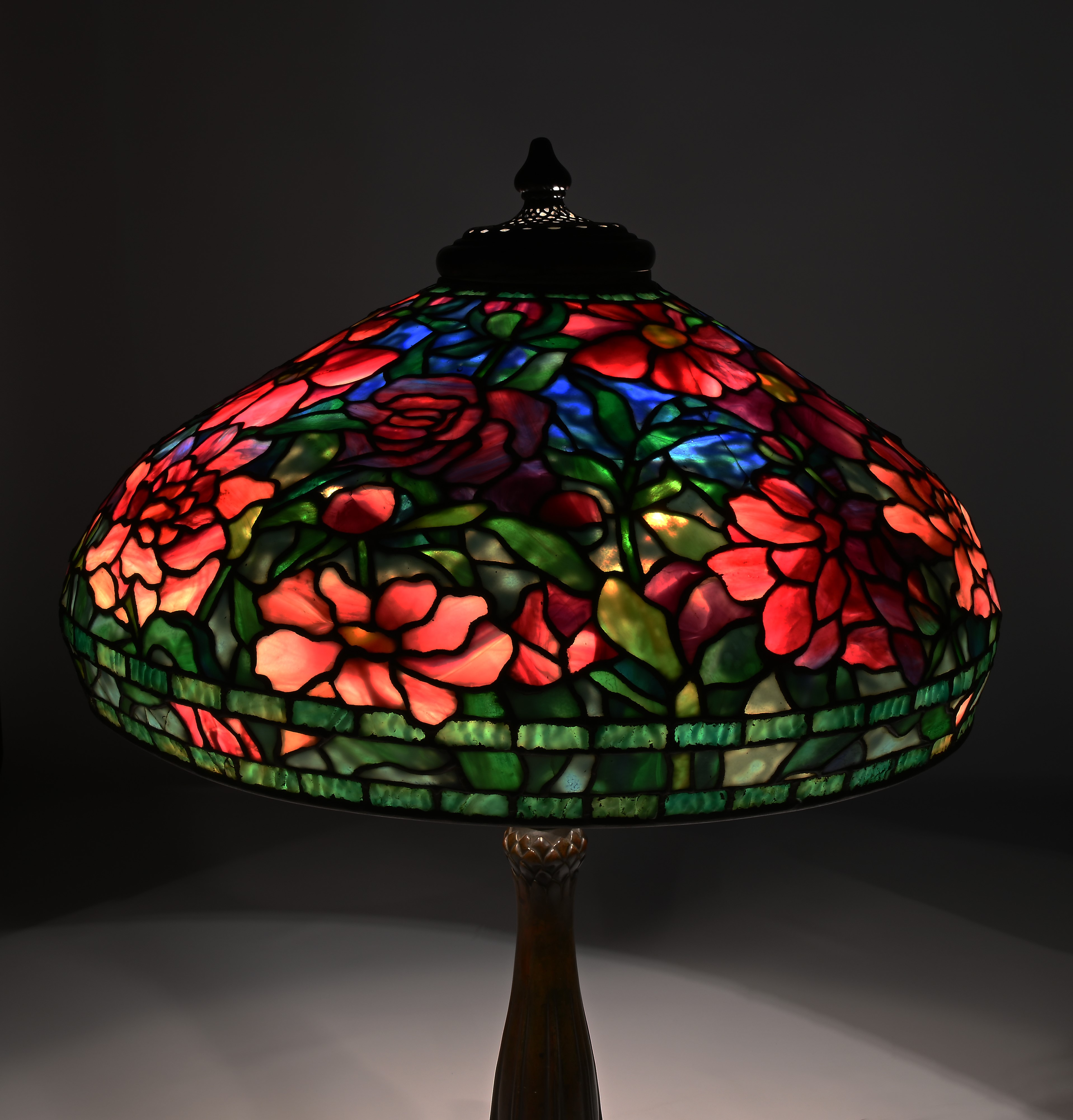 Tiffany Studios New York - Lampada da Tavolo Telescopica "peony"