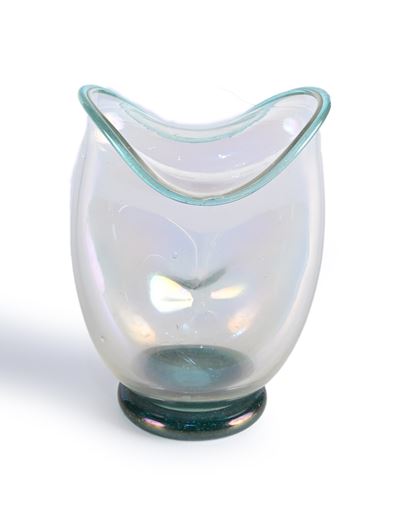 Vaso in Vetro Soffiato Incolore Iridato