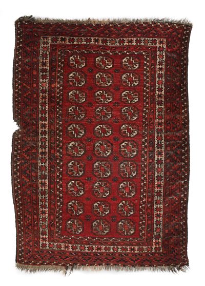Antico Tappeto Bukhara Fondo Rosso