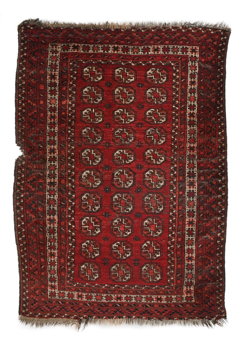Antico Tappeto Bukhara Fondo Rosso