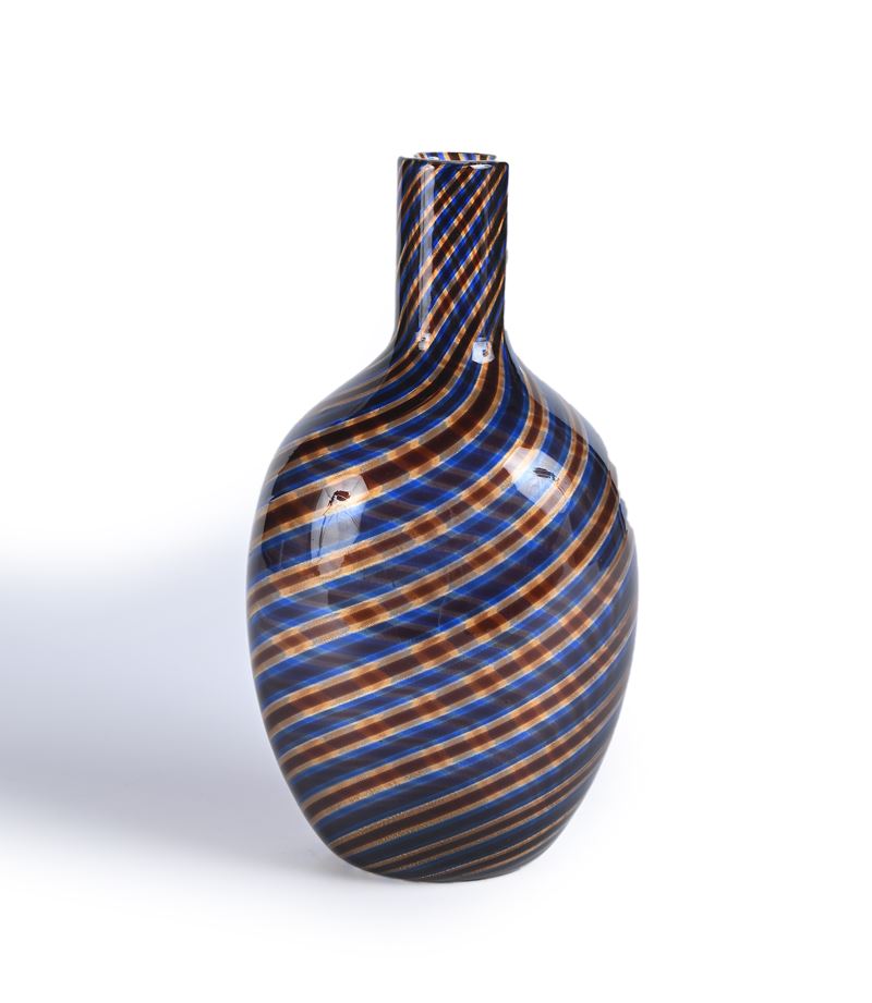 Barovier e Toso - Vaso in Vetro Soffiato Serie "spira Aurata", Arte Vetraria Muranese