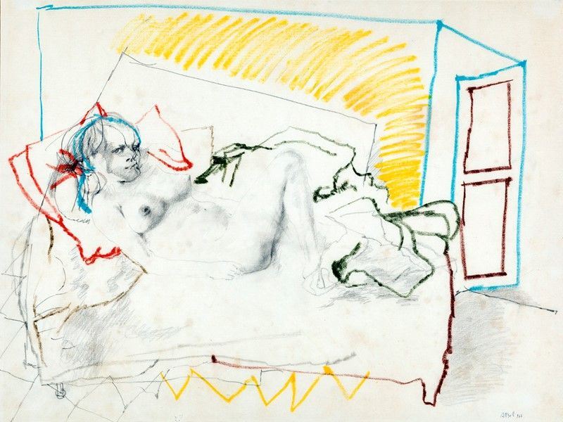 Ugo Attardi - Donna Distesa sul Letto