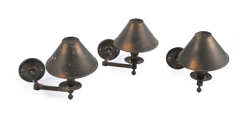 Tre appliques in ottone