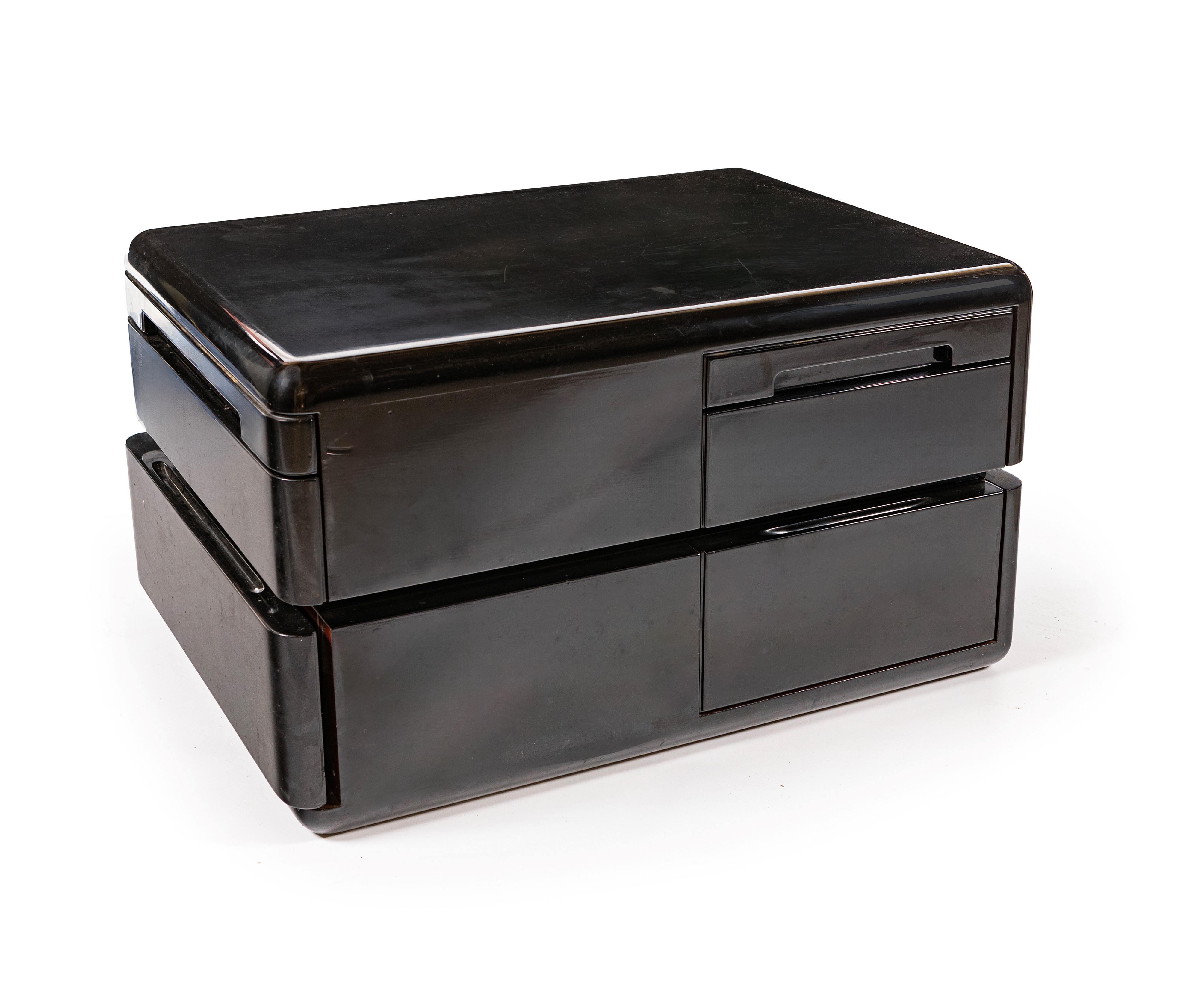 Mobile basso in legno laccato nero, Anni Cinquanta