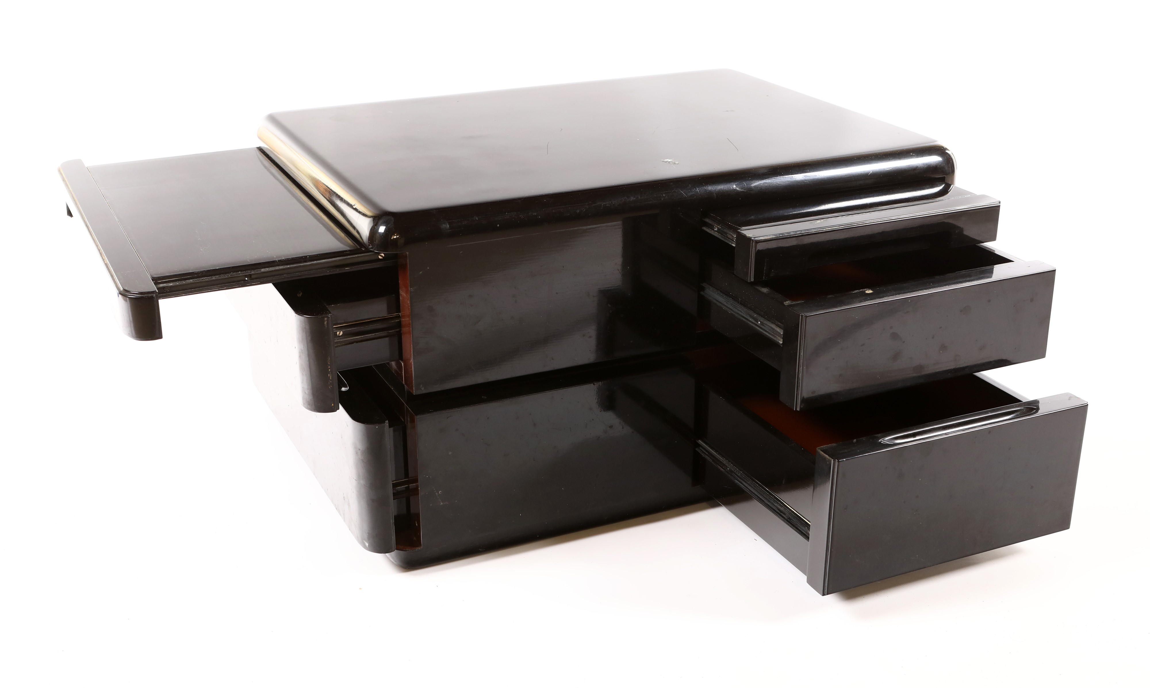 Mobile basso in legno laccato nero, Anni Cinquanta