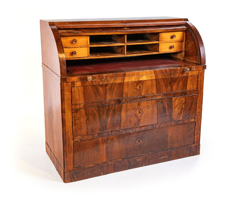 Bureau cylindre in mogano, Inghilterra, seconda metà del XIX secolo