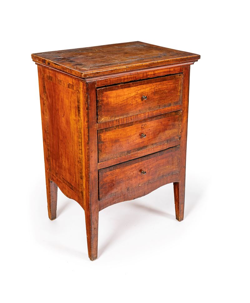 Comodino in legno patinato, fine del XIX secolo