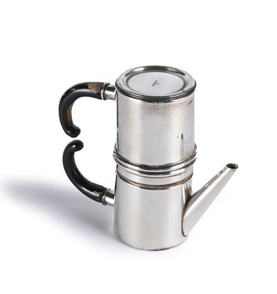Piccola Caffettiera Napoletana in Argento Manici in Legno Nero