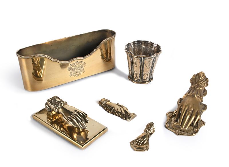 Sei Accessori da Scrivania in Ottone