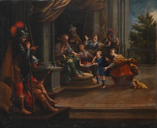Scuola Romana del XVIII secolo - La famiglia di Dario davanti Alessandro Magno
