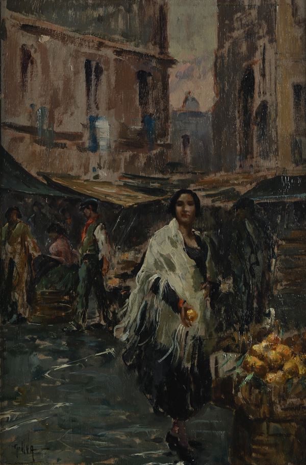 Giuseppe Uva - Donna al mercato