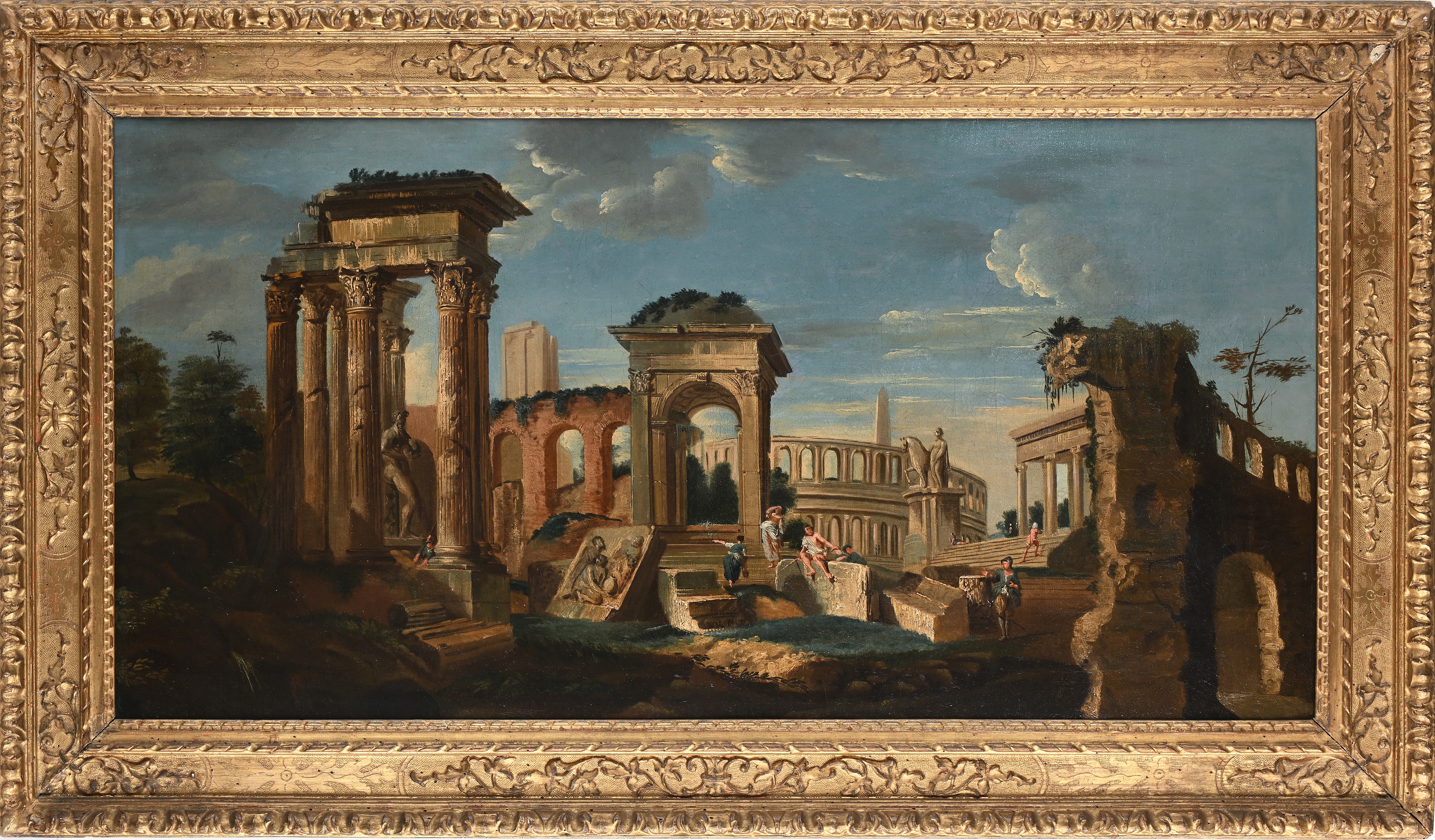 Scuola Romana del XVIII Secolo - Coppia di Capricci Architettonici
