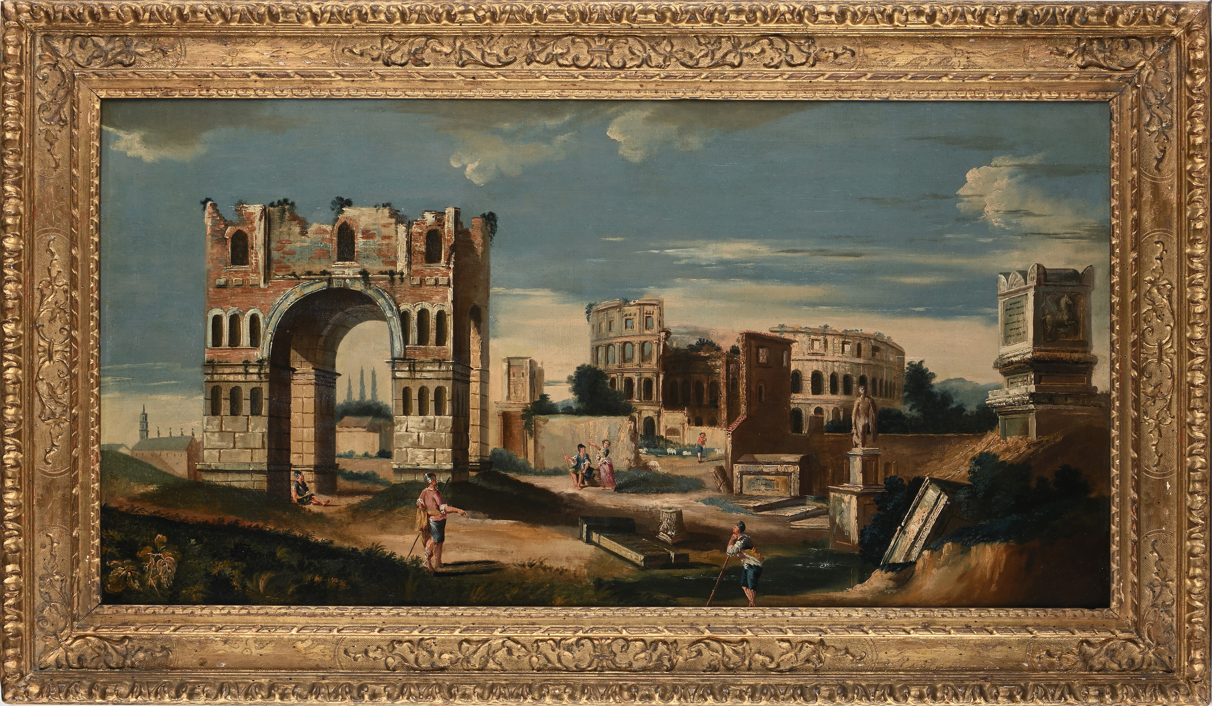 Scuola Romana del XVIII Secolo - Coppia di Capricci Architettonici