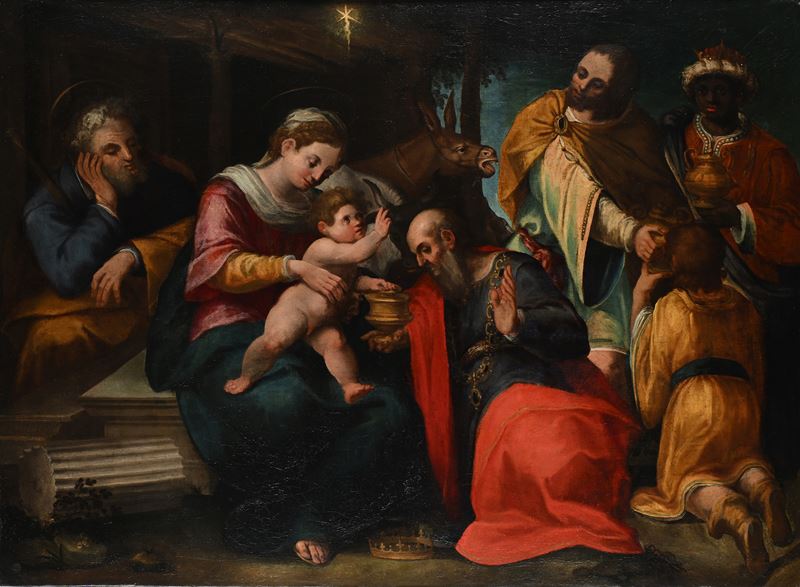 Scuola Fiamminga del XVIII Secolo - Adorazione dei Magi