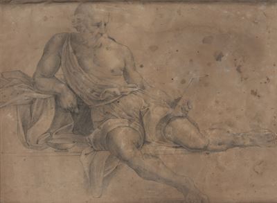 Studio di Diogene di Sinope dalla Scuola di Atene di Raffaello, matita su carta