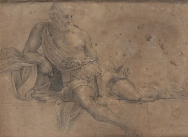 Scuola Lombarda del XIX secolo - Studio di Diogene di Sinope dalla Scuola di Atene do Raffaello