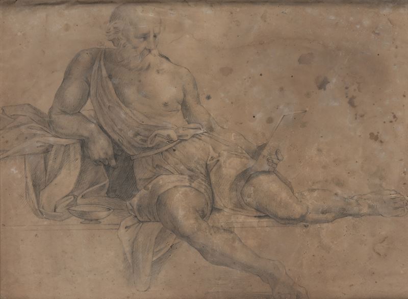 Scuola Lombarda del XIX Secolo - Studio di Diogene di Sinope dalla Scuola di Atene di Raffaello, ...
