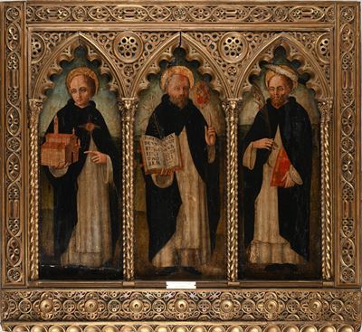 Trittico con San Domenico San Tommaso D'aquino e San Pietro Martire