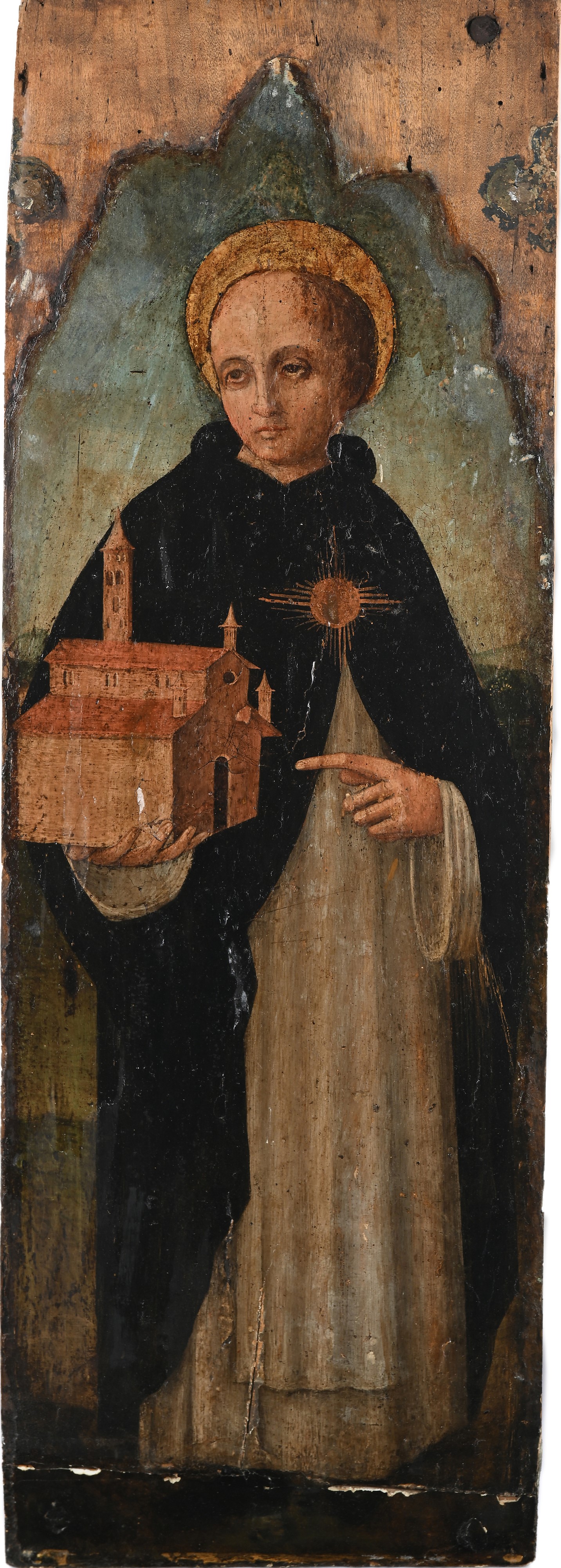 Scuola Toscana del XV Secolo - Trittico con San Domenico San Tommaso D'aquino e San Pietro Martir...