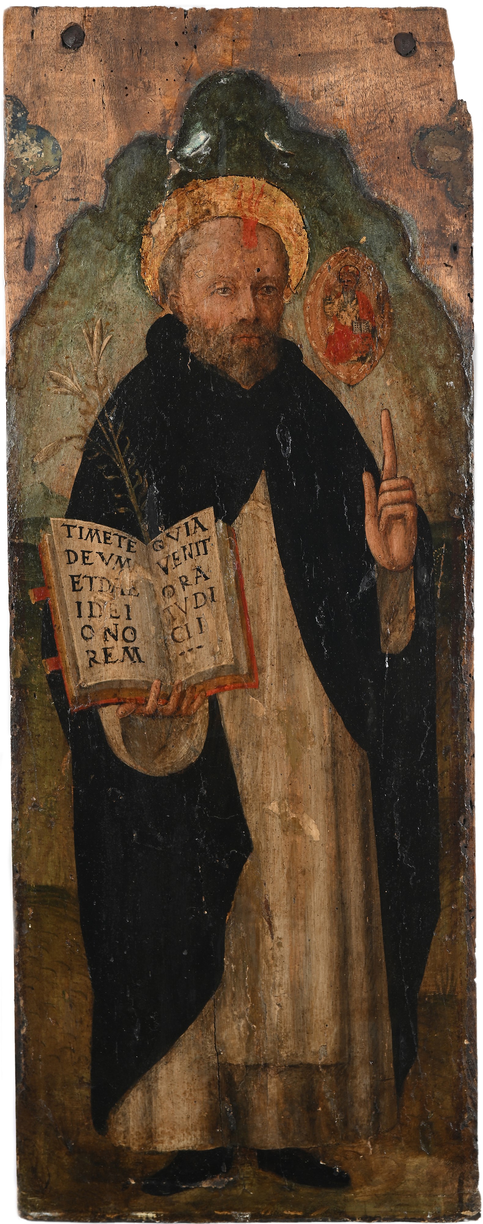 Scuola Toscana del XV Secolo - Trittico con San Domenico San Tommaso D'aquino e San Pietro Martir...