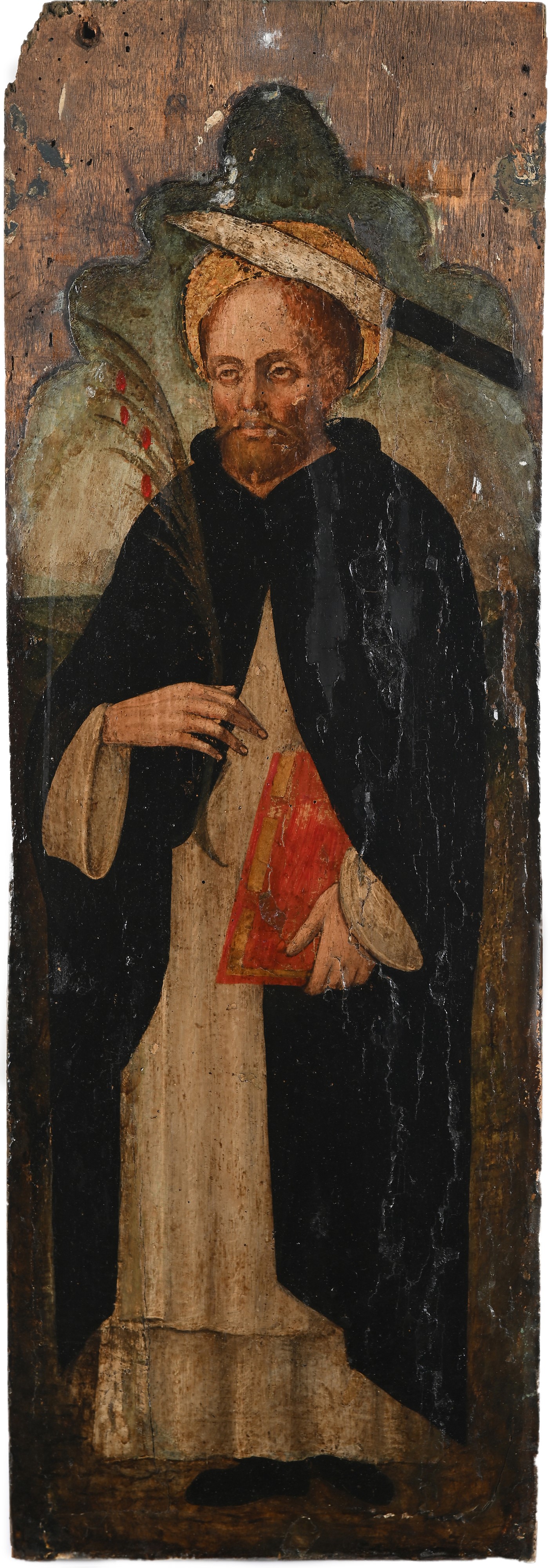 Scuola Toscana del XV Secolo - Trittico con San Domenico San Tommaso D'aquino e San Pietro Martir...