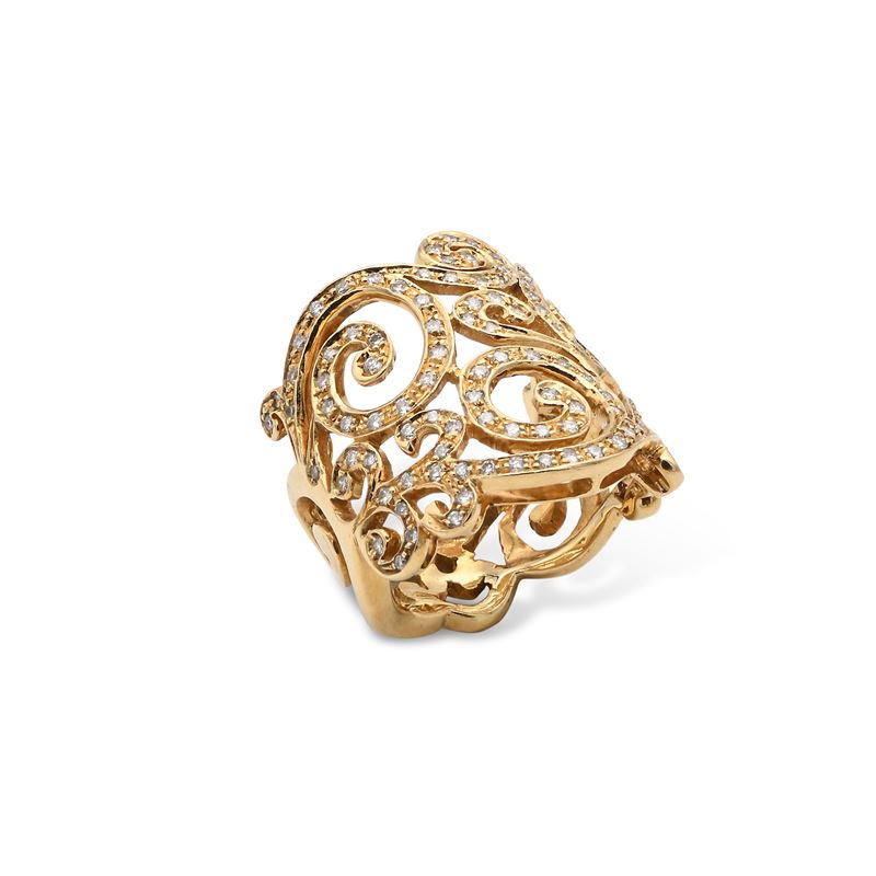 Anello in Oro e Brillanti a Volute