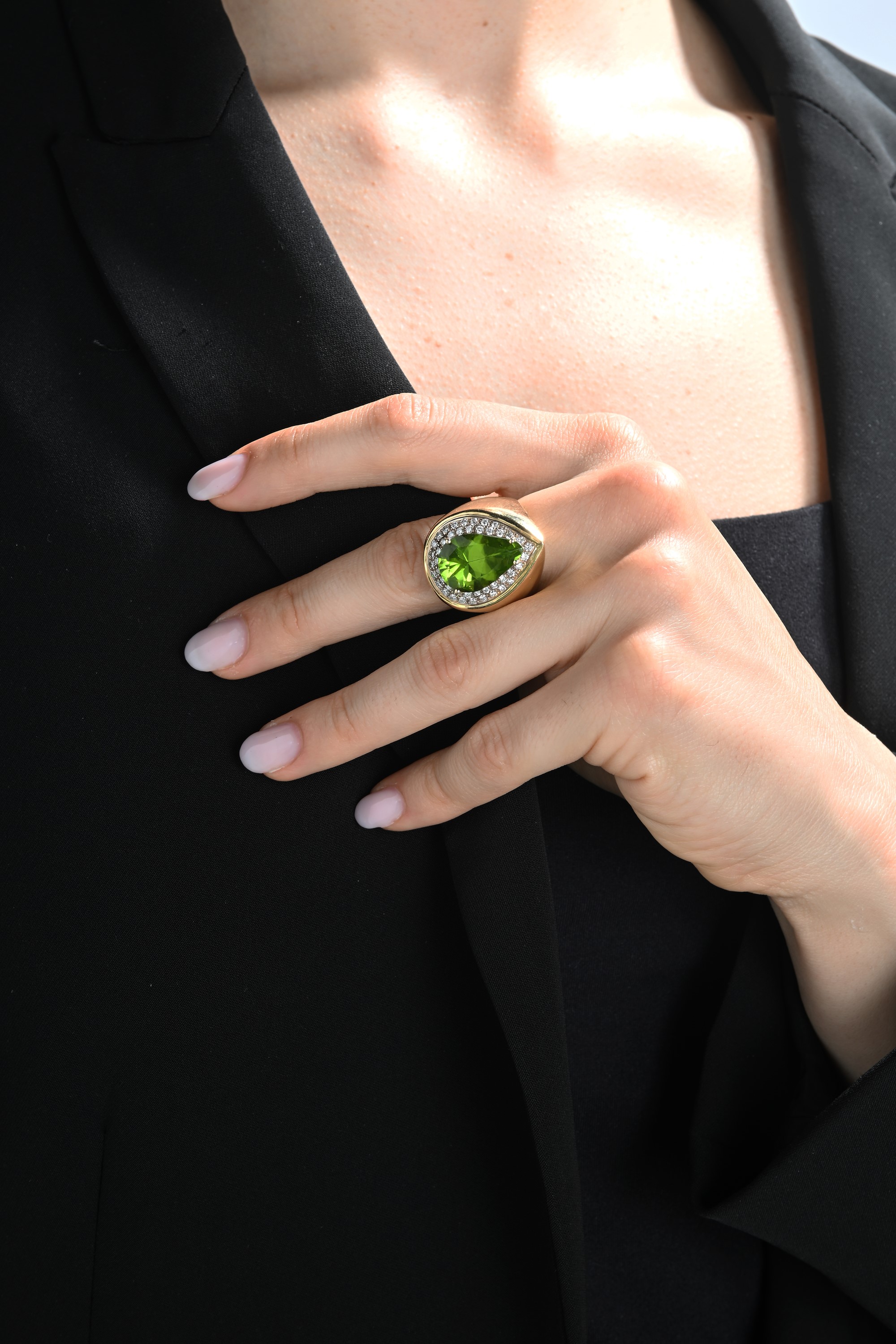 Anello in Oro, Peridoto e Brillanti