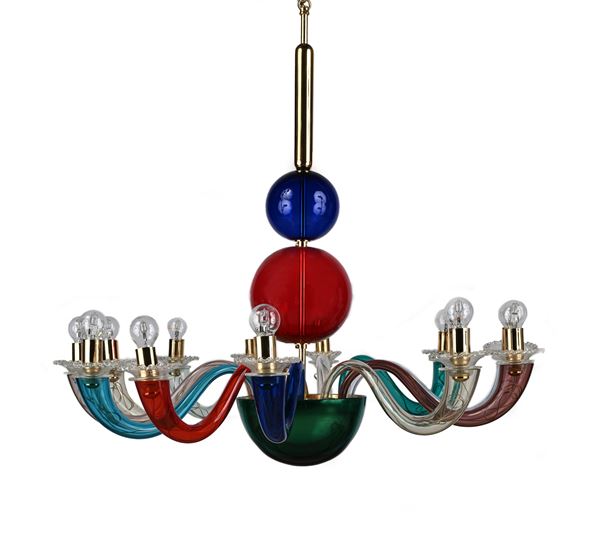 Gi&#242; Ponti - Lampadario a dodici braccia, esecuzione Venini, Murano