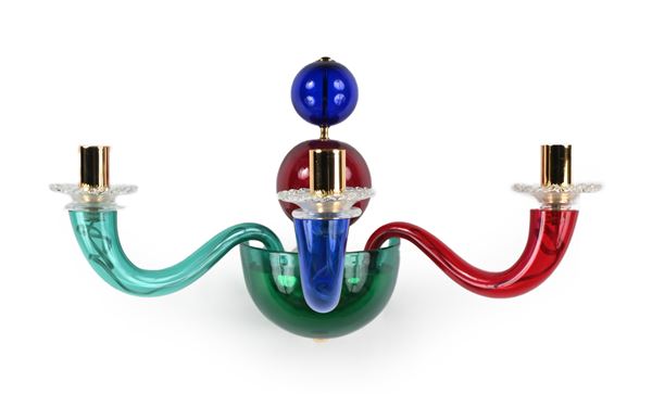 Gi&#242; Ponti - Applique a tre luci, esecuzione Venini Murano