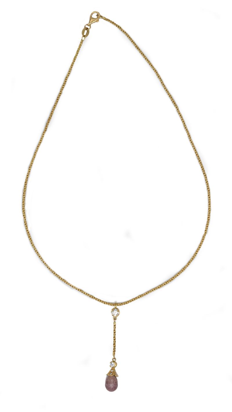 Pendente in Oro, Brillanti e Perla Scallop