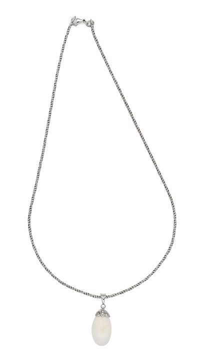 Pendente in Oro, Diamanti e Perla Clam