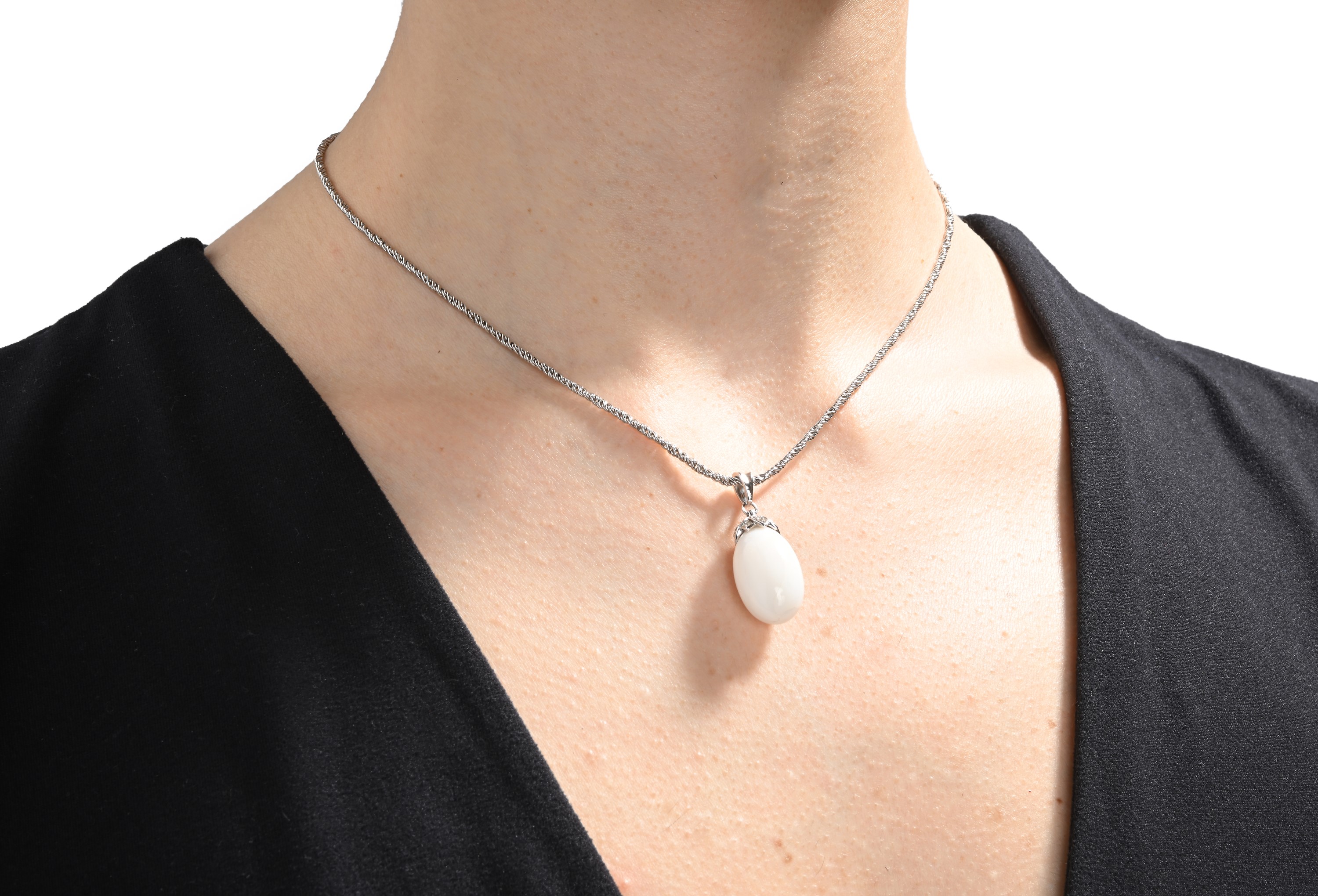 Pendente in Oro, Diamanti e Perla Clam